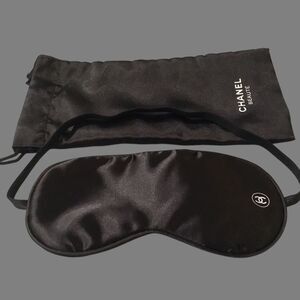 CHANEL Black Satin Eye Mask